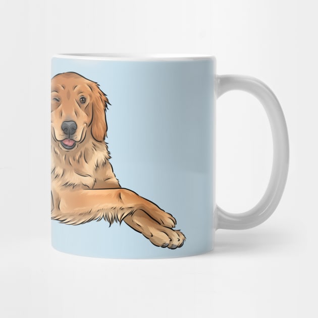 Sassy Golden Retriever | Cute Dog Art by Shirin Illustration